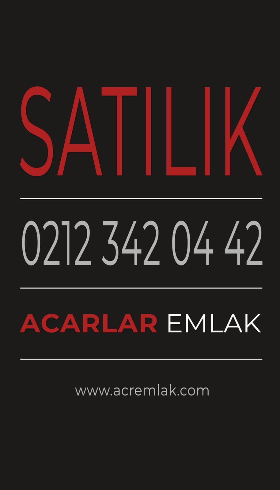 Acr Emlak — satılık ilan afişi