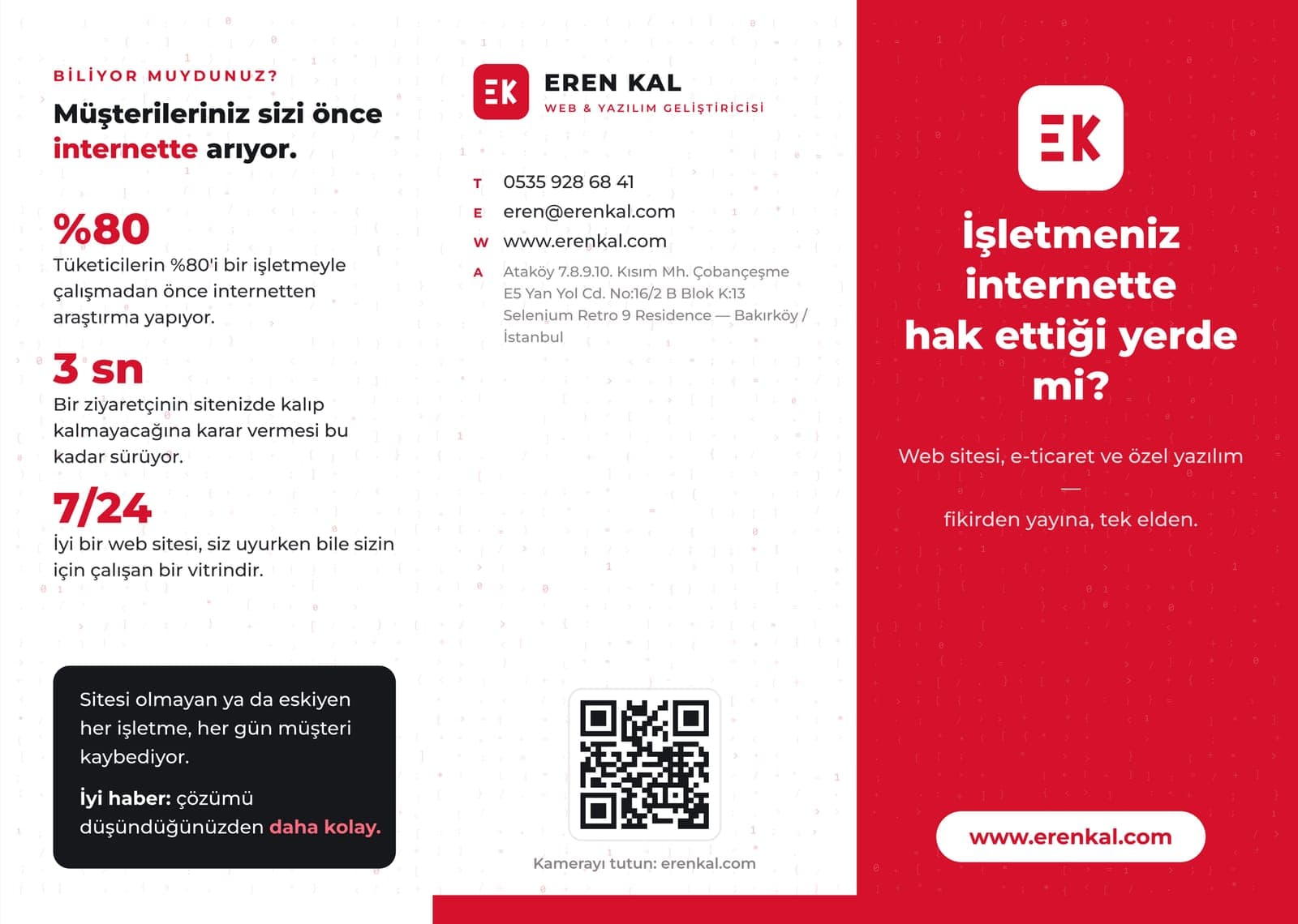 Eren Kal — üç kırım broşür, dış yüz