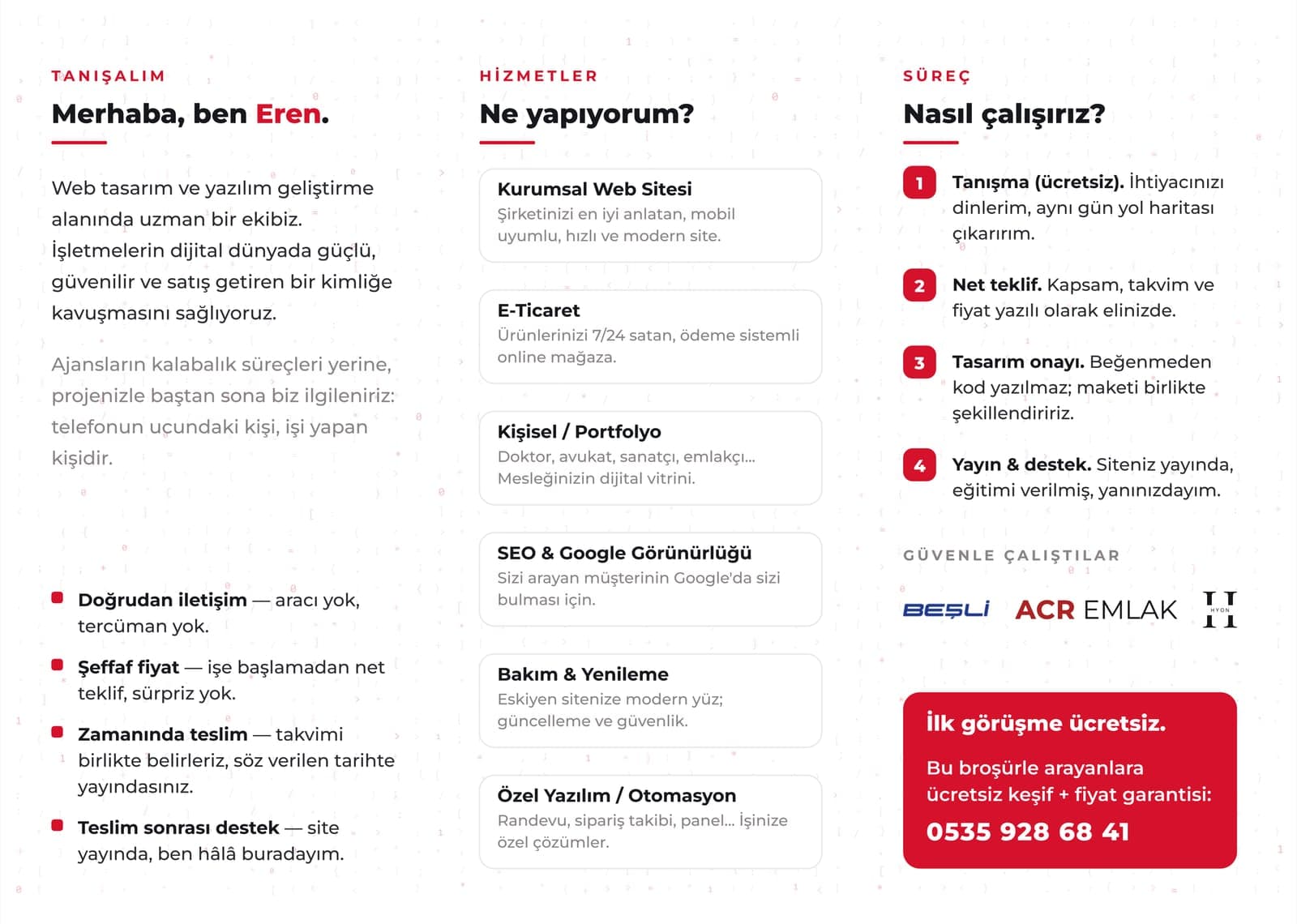 Eren Kal — üç kırım broşür, iç yüz
